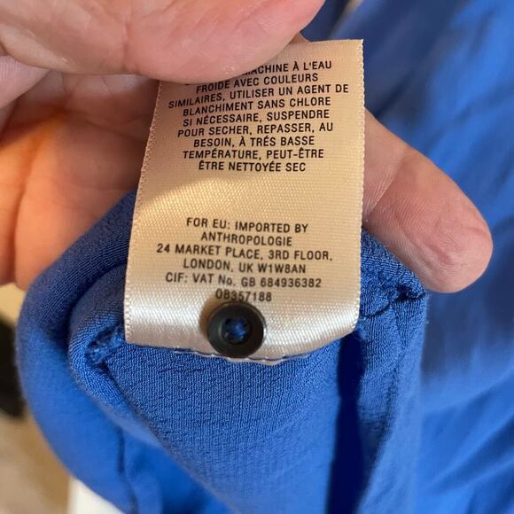 Maeve Anthropologie Blue V-Neck Utility Dress, Size L - Picture 10 of 16